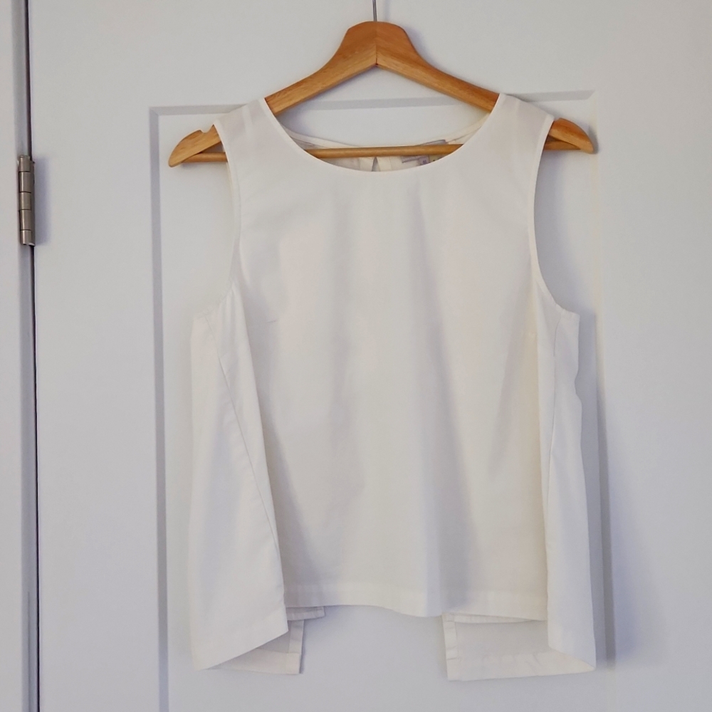1. STATE White open back Top. Size M
